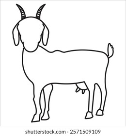 Goat stock icon outine vector