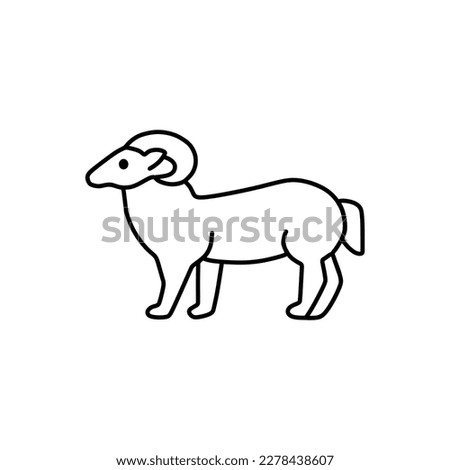 Goat with stout and long horns