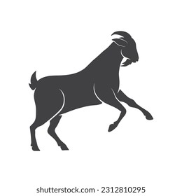 Goat symbol vector icon sign. Goat simple flat icon vector. Goat silhouette vector and symbol. Vector illustration