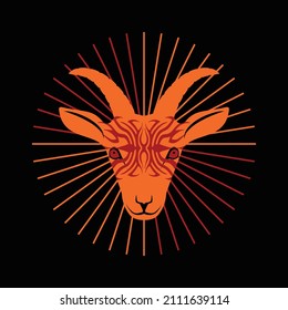Goat T Shirt Design And Vector Illustration. 