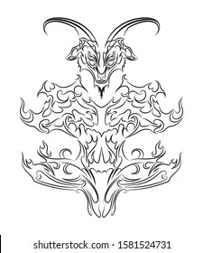goat tattoo sticker brush effect