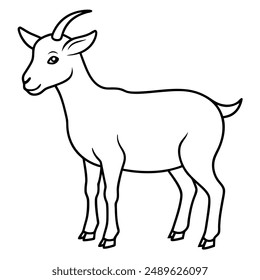Goat. This is a vector art illustration.