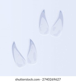 Goat tracks on snow. Goat racks symbol of the new year. Black silhouette.