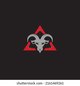 Logo oder Symboldesign von Ziegen und Dreieck