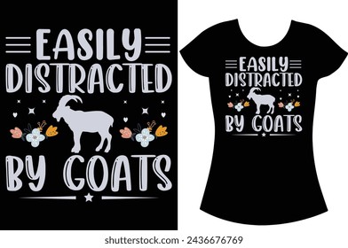 Goat Typography graphic Retro vintage T-shirt Design.