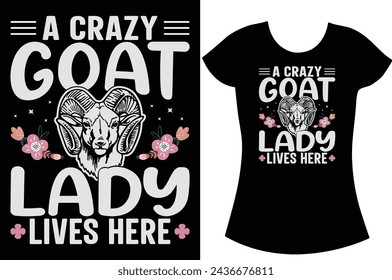 Goat Typography graphic Retro vintage T-shirt Design.