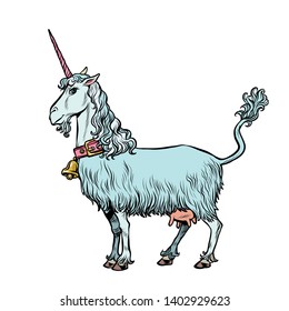 goat unicorn, a fabulous animal. Pop art retro vector illustration vintage kitsch