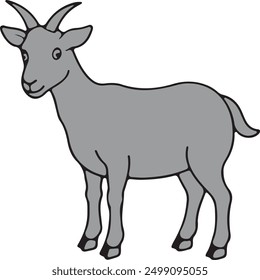 Goat vector art illustration with a white background