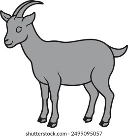 Goat vector art illustration with a white background