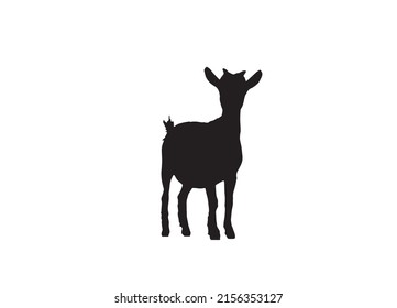 Goat Vector Art. silhouette isolated on white. Vector illustration. Logo Design Vector. Goat logo Template. Logo Template vector icon illustration design.eps