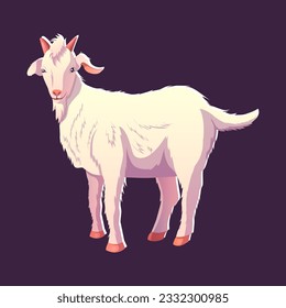 Goat vector with cartoon style by pxlgraph. Perfect for background, poster, greeting card, and banner design.