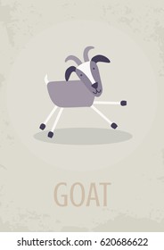 Goat vector children card