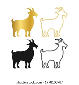 goat vector design gold and black