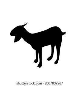 Goat vector design silhouette, black and white. suitable for banner design, web icon, etc.