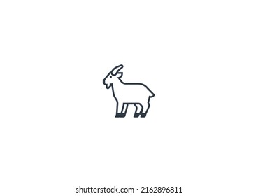 Ziegenvektorflaeche Emoticon. Isolated Goat Emoji Illustration. Ziegensymbol