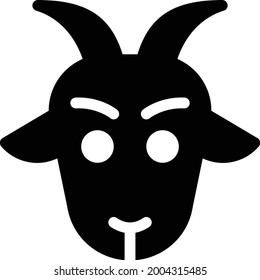 goat vector glyph flat icon