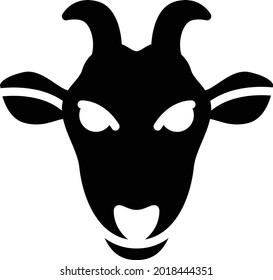goat vector glyph flat icon