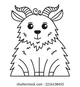 Goat. Vector hand drawn illustration.
