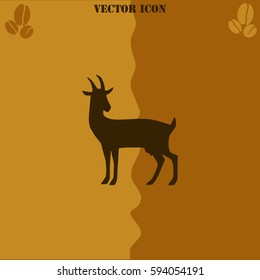 Goat vector  icon Coffee symbol background.