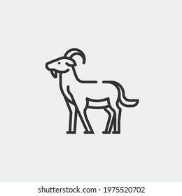 Goat vector icon illustration sign