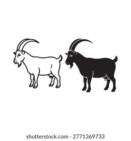 Goat vector icon lineout and outline icon vector illustration