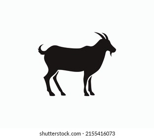 Diseño del logotipo del vector de cabra. Icono de la granja de cabras Diseñar plantilla de estilo plano simple.