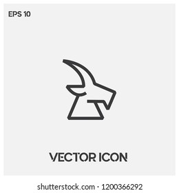 Goat vector icon logo.Flat Goat icon vector.Premium quality.