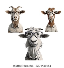 GOAT VEctor illustration, 3D Logos and characters