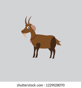 Goat vector illustration isolated on gray background