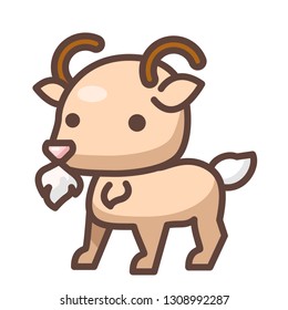 A goat vector illustration in line color design