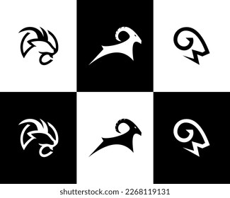 Goat vector illustration logo set, clean modern