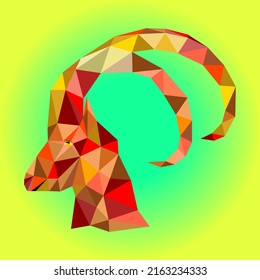 Ziegenvektorgrafik mit Low-Poly-Kunst.