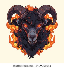 goat vector illustration, tshirt design