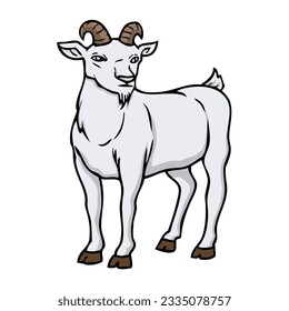 goat vector illustration,isolated on white background,top view