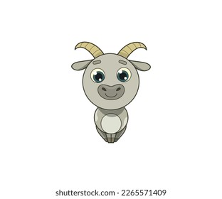 Goat vector isolated color icon. Goat animal vector icon. Goat icon