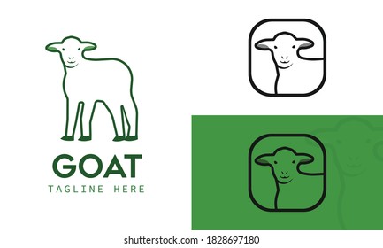 Logo aislado del vector de cabra. icono de aplicación animal. ilustración de una cabra linda