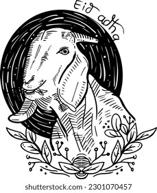 goat vector line art for eid adha