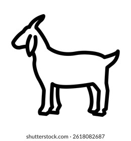 Diseño de icono de línea de Vector de cabra