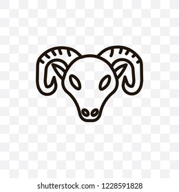 Goat vector linear icon isolated on transparent background, Goat transparency concept can be used for web and mobile