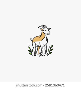 Goat vector on plain background, perfect for logo, branding, and minimalist design.