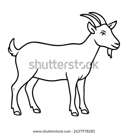 goat vector realistic line icon on white background
Vector line icon animal, wildlife
