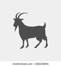 Goat vector silhouette. Farm animal vector silhouette