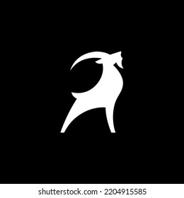 Goat vector silhouette. Farm animal silhouette