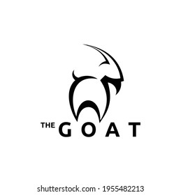 Goat Vintage Logo, Goat Silhouette Logo Template for Meat Business, Meat Shop Isolated on white Background Vector Illustration