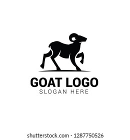 Goat walking logo template isolated on white background