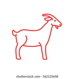 Goat web line icon.