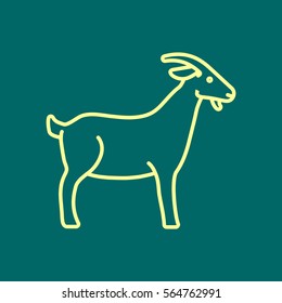 Goat web line icon.