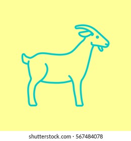 Goat web line icon.