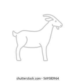Goat web line icon.