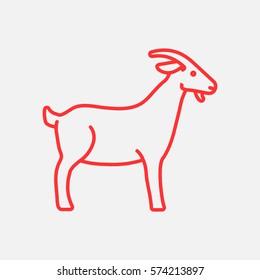 Goat web line icon.